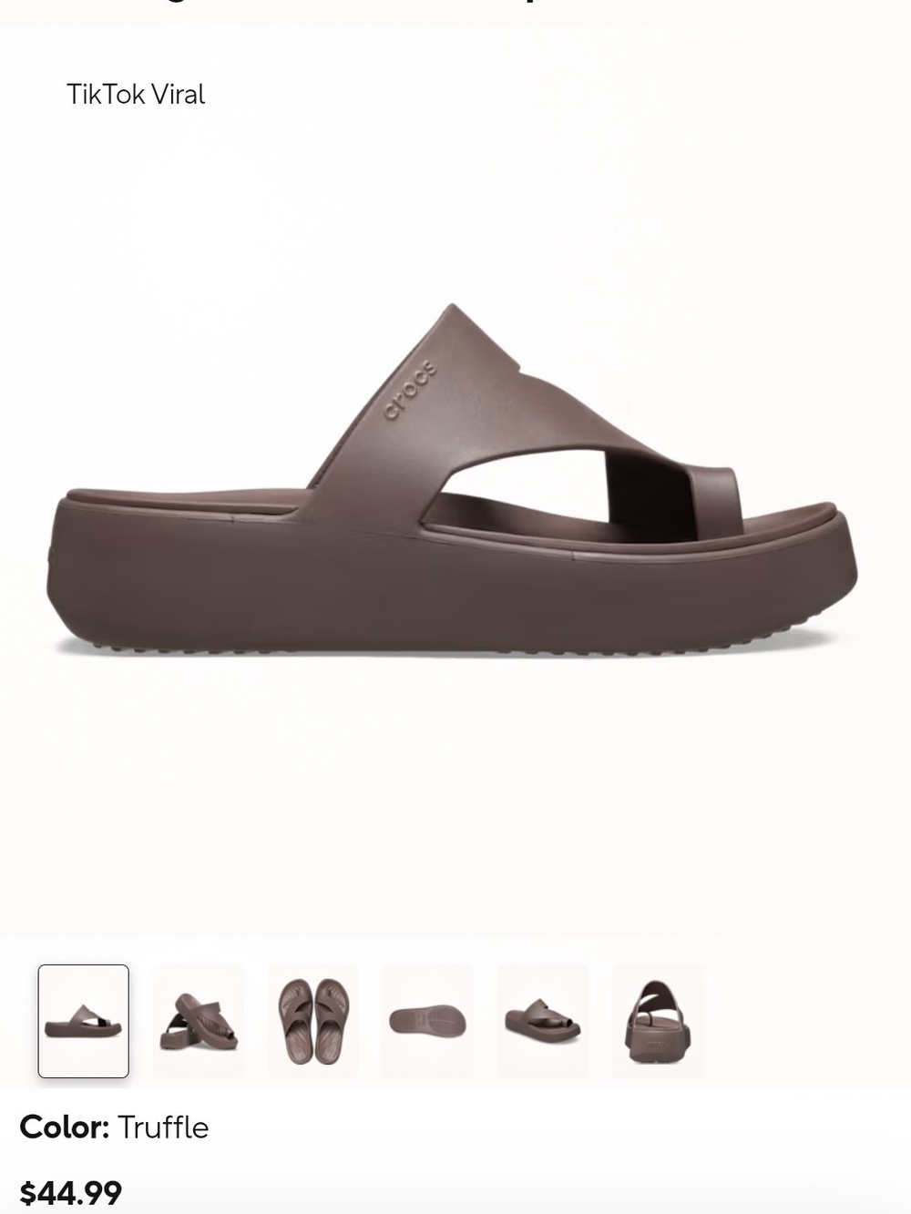 Crocs Getaway Platform Toe Loop Sandals Truffle Size 8 NWOT